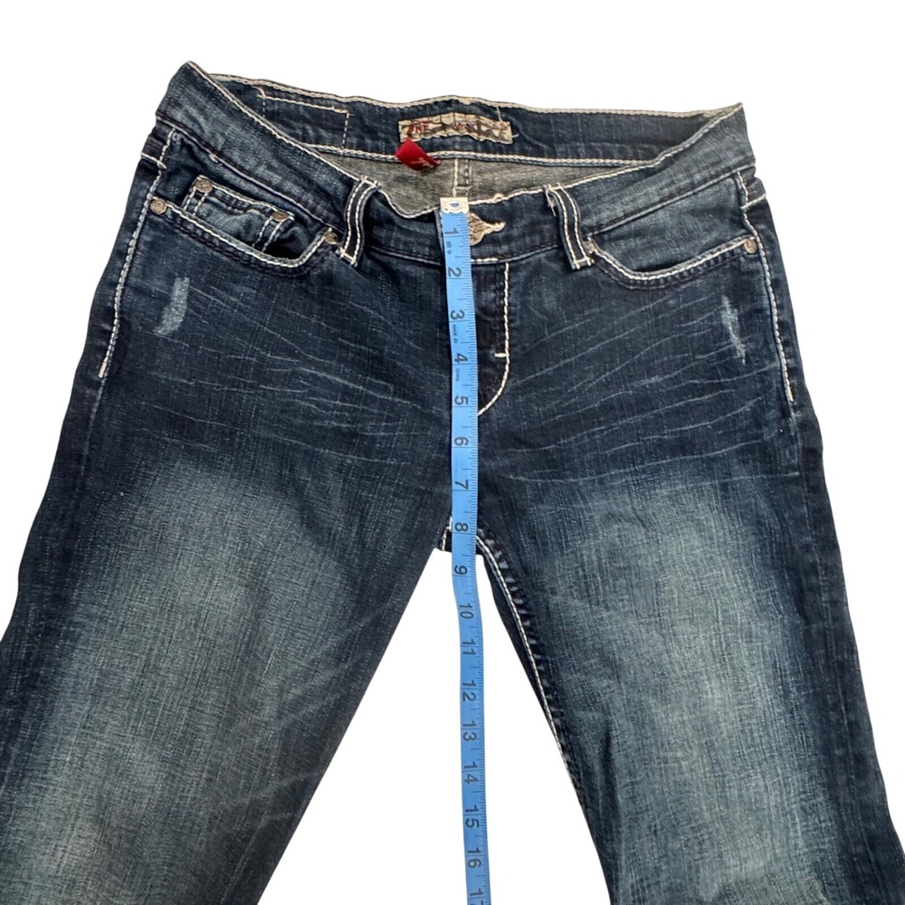 BKE Mya Jeans Womens 28 Bootcut Y2K Embellished Flap Pocket Dark Wash Denim - Picture 8 of 10